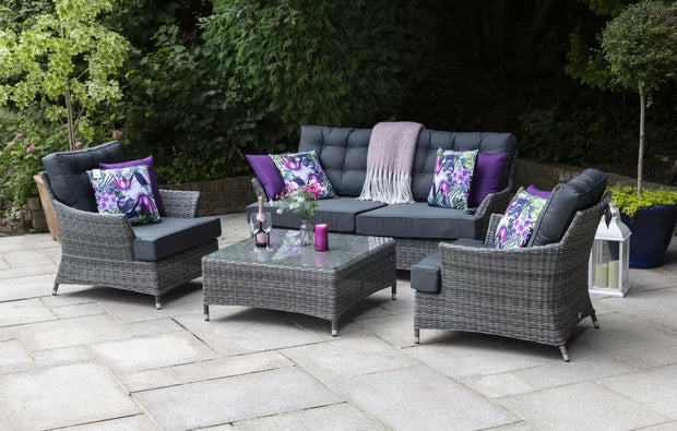 Mayberry Rattan Sofa, 2 Chairs & Coffee Table Garden Set