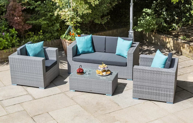 Sandringham Rattan Sofa, 2 Chairs & Coffee Table Garden Set