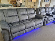 Burton 3+2 Seater Electric Reclining Sofa Set with LED Lights