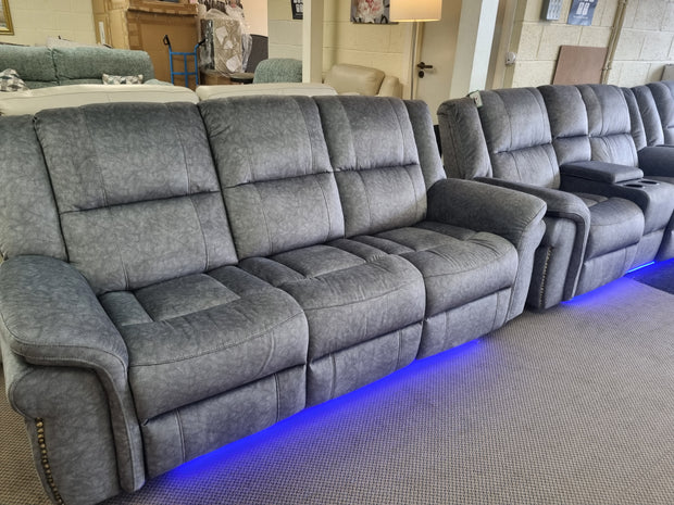 Burton 3+2 Seater Electric Reclining Sofa Set with LED Lights