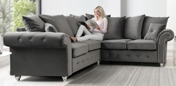 Buckingham Corner Sofa in Plush Grey