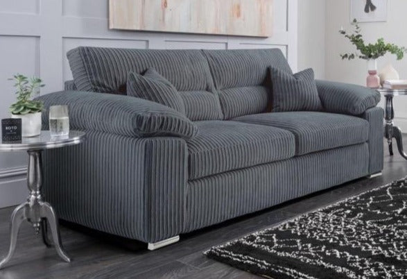 Amara 3 Seater Sofa in Grey Cord