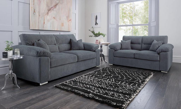Amara 2 Seater Sofa in Grey Cord