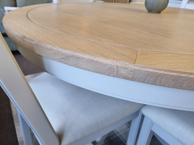 Symphony Round Dining Table & Chairs - Dove Grey & Light Oak