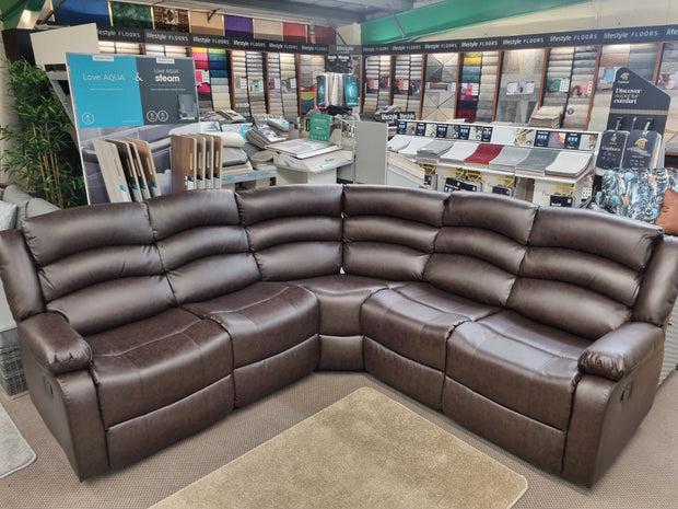 Vin Brown Reclining Corner Sofa