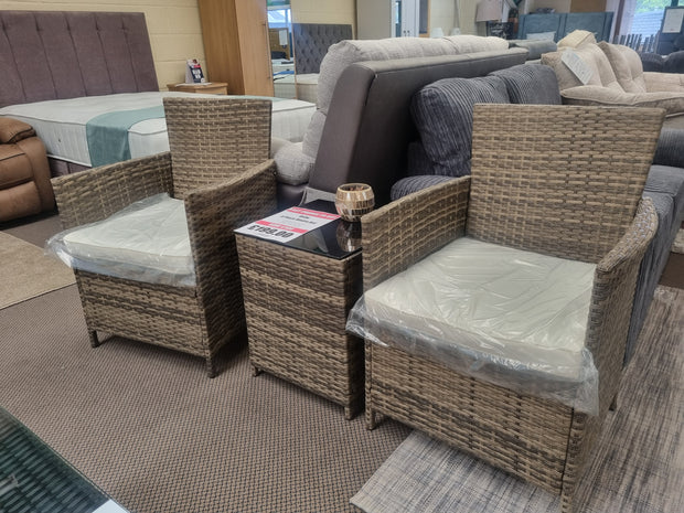 Rattan Bistro Set in Natural Colour