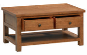 Dorset Rustic Oak 2 Drawer Coffee Table