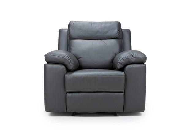 Enzo Leather Electric Recliner Chair Grey Somerset Furniture