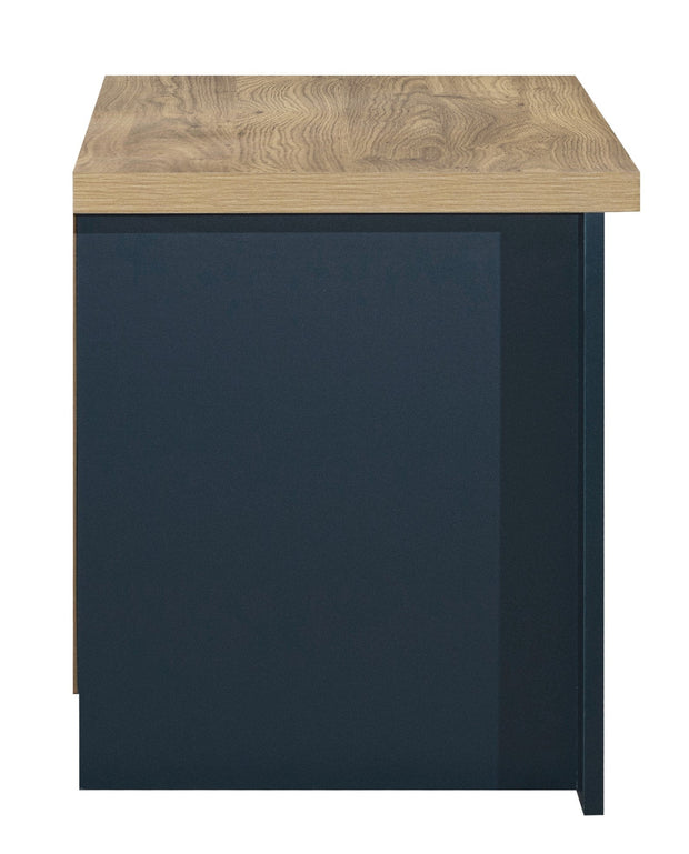 Highgate 2 Drawer Bedside - Navy & Oak