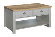 Highgate 2 Drawer Coffee Table - Grey & Oak