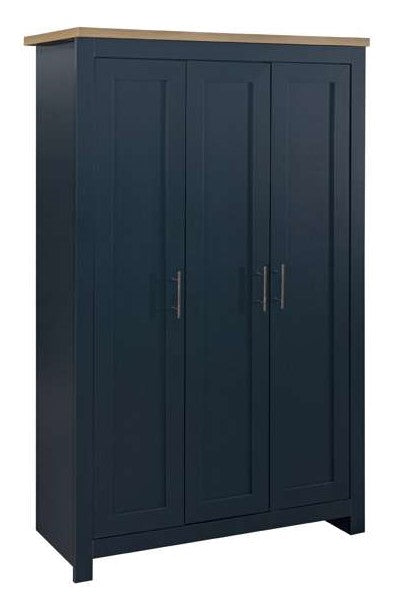 Highgate 3 Door Wardrobe -  Navy & Oak