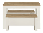 Highgate Dining Table & Bench Set - Cream & Oak