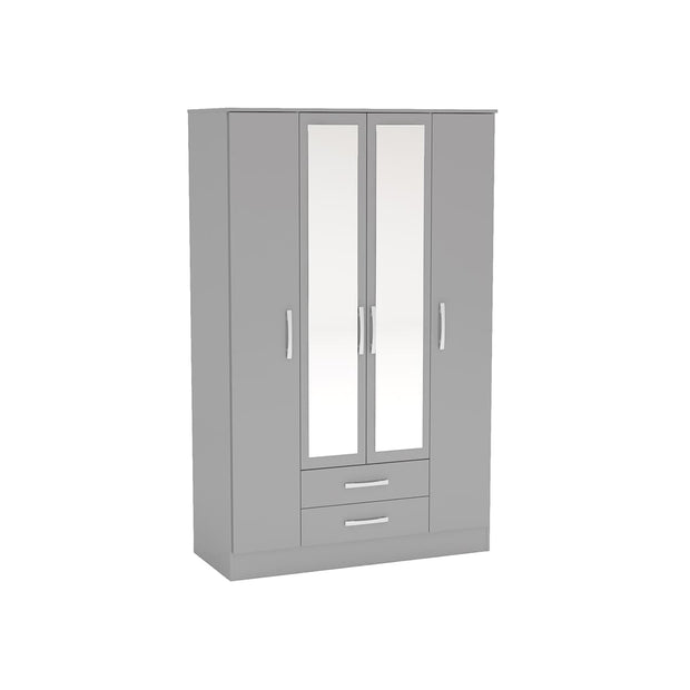 Lynx 4 Door 2 Drawer Wardrobe with Mirror