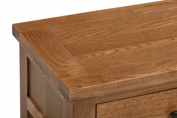 Dorset Rustic Oak 2 Drawer Console Table