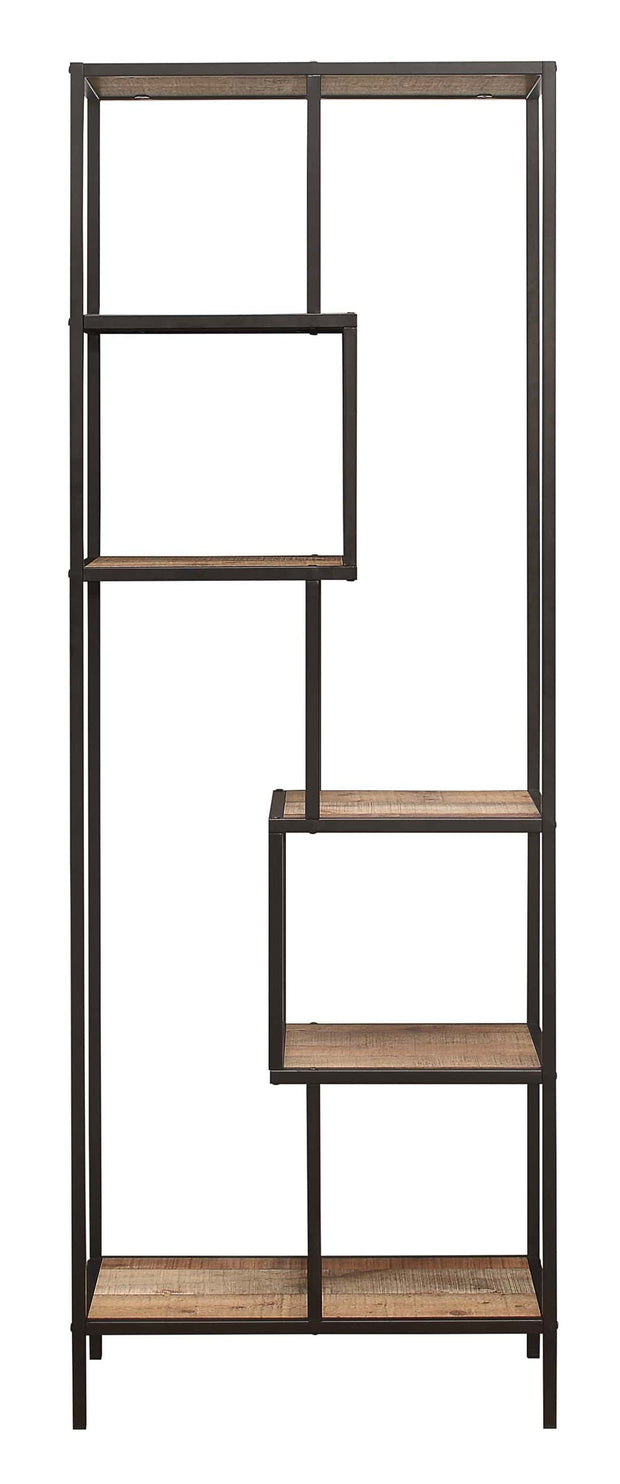 Staggered clearance shelving unit