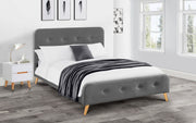 Curve Grey Fabric Bed Frame