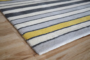 Range 6 - 100% Wool Rug - Grey & Ochre Stripe