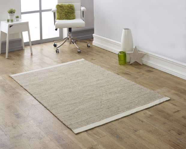 Range 2 - Brown Flat Weave Rug 100% Wool