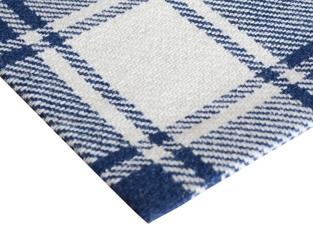 Range 11 - Tartan, 100% Wool Rug -Tartan Blue