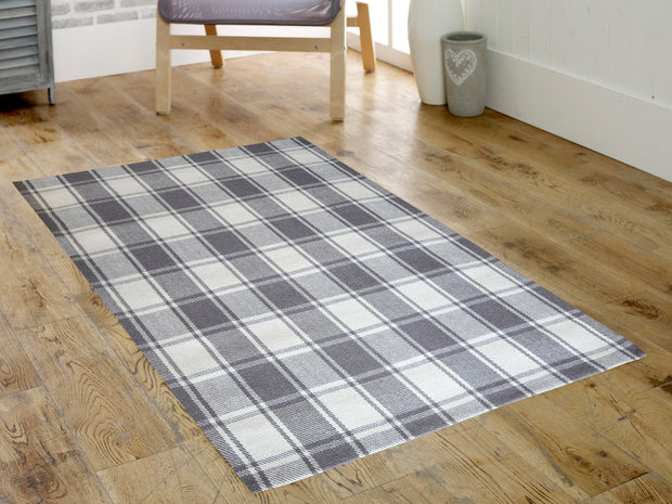 Range 11 - Tartan, 100% Wool Rug -Tartan Grey